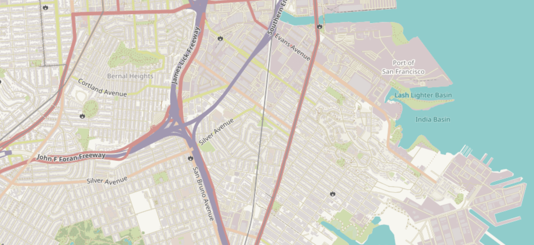 Map of Bayview neighborhood.