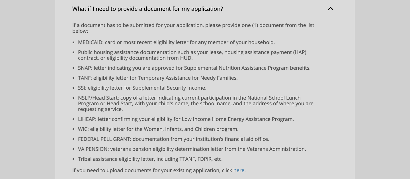 Qualification items for Comcast low-income plans in Oakland.