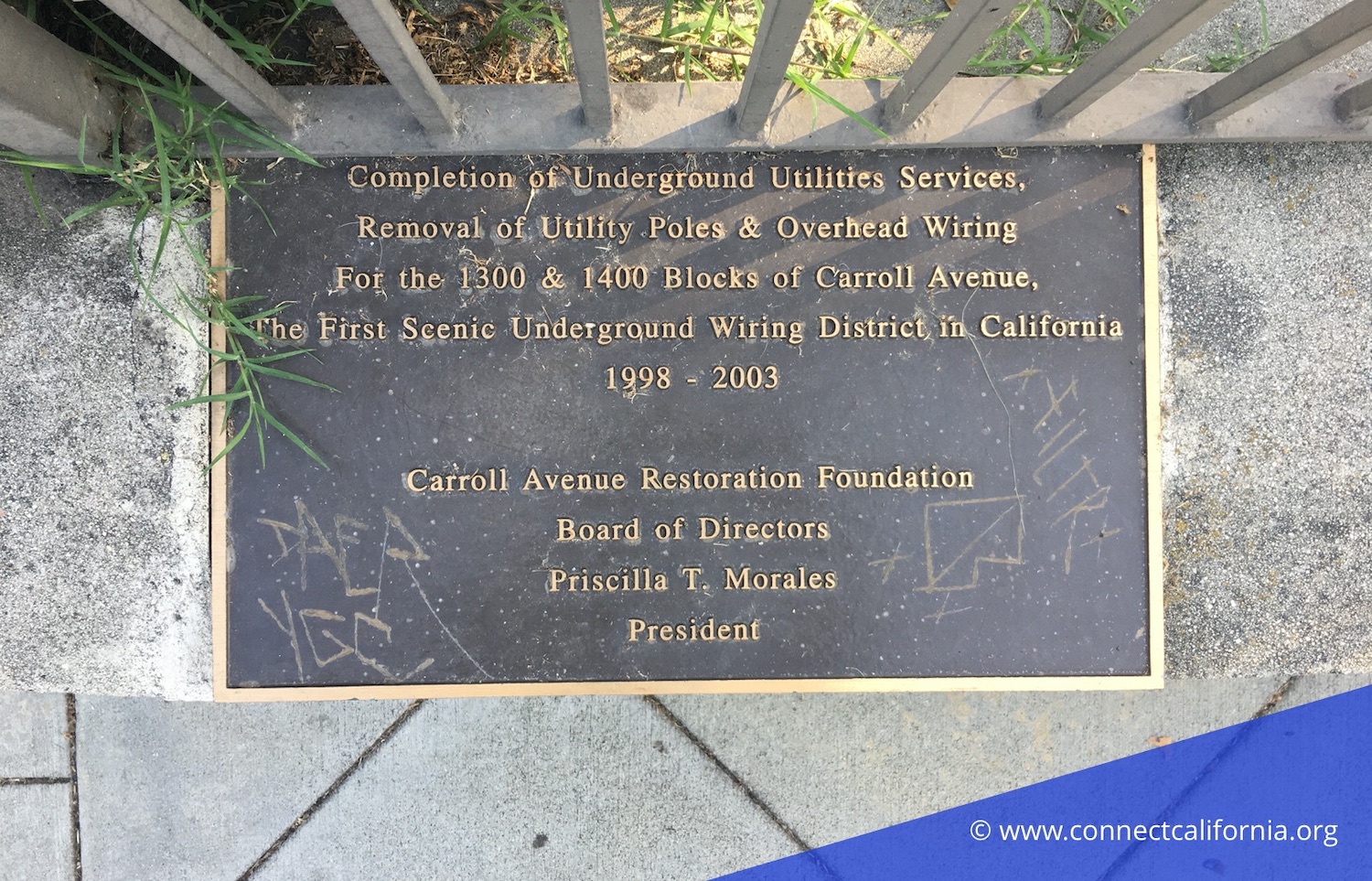 Echo Park plaque about utilities