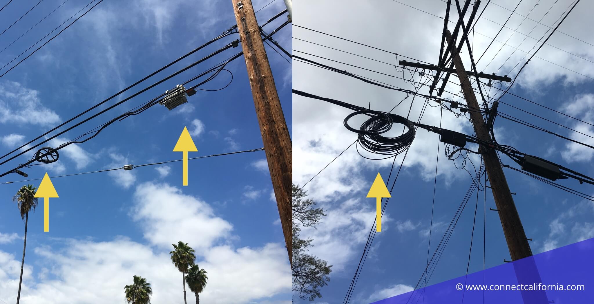 Picture of fiber on a pole.