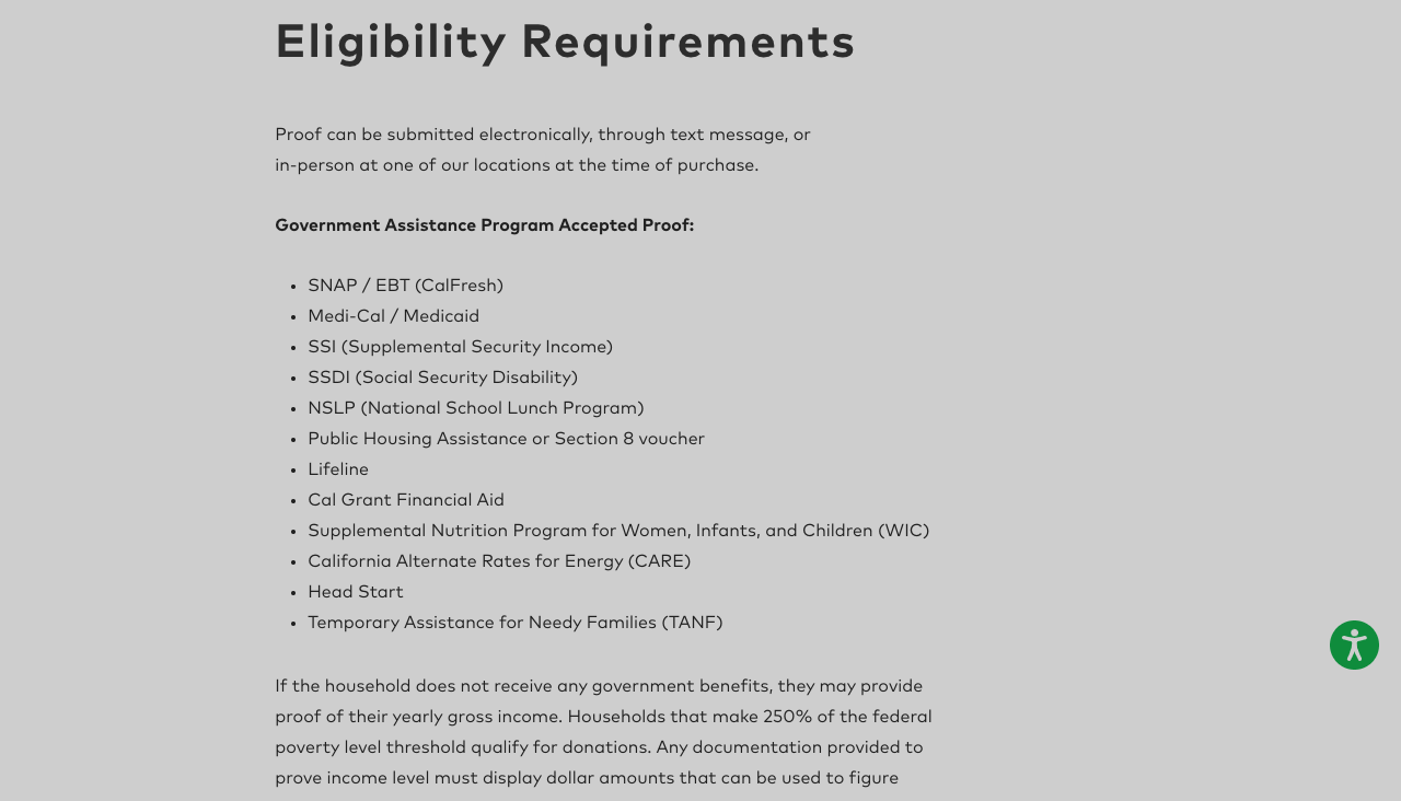 Tech Exchange eligibility checklist example.