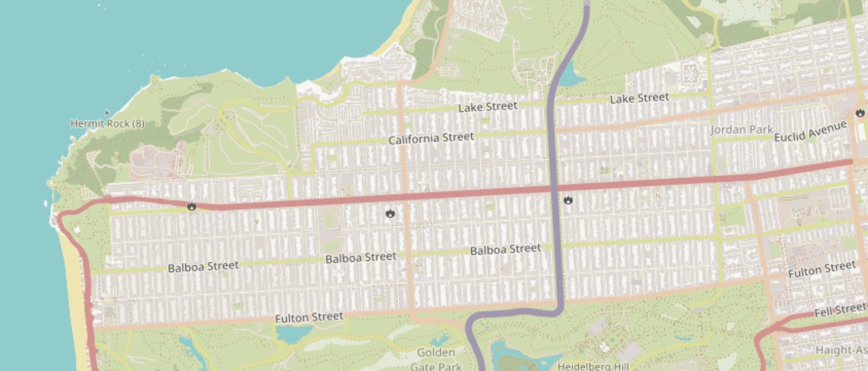 Map of Richmond neighborhood.