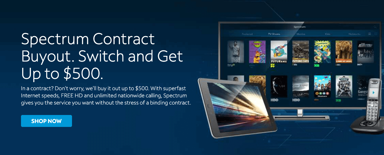 Screenshot of Spectrum's $500 contract buy-out offer.